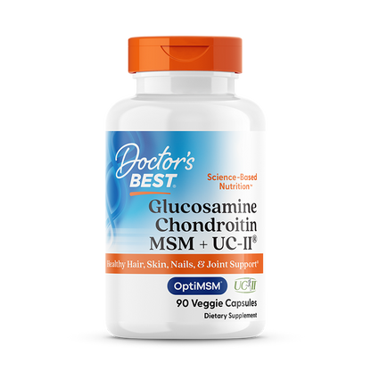 Doctor's Best Glucosamine, Chondroitin, MSM + UCII, 90 Veggie Capsule