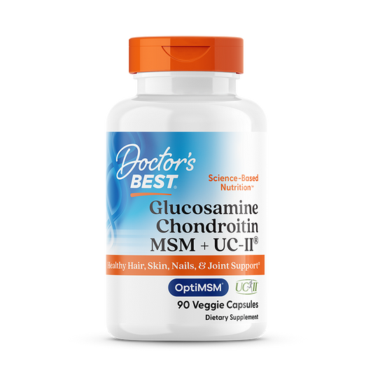 Doctor's Best Glucosamine, Chondroitin, MSM + UCII, 90 Veggie Capsule
