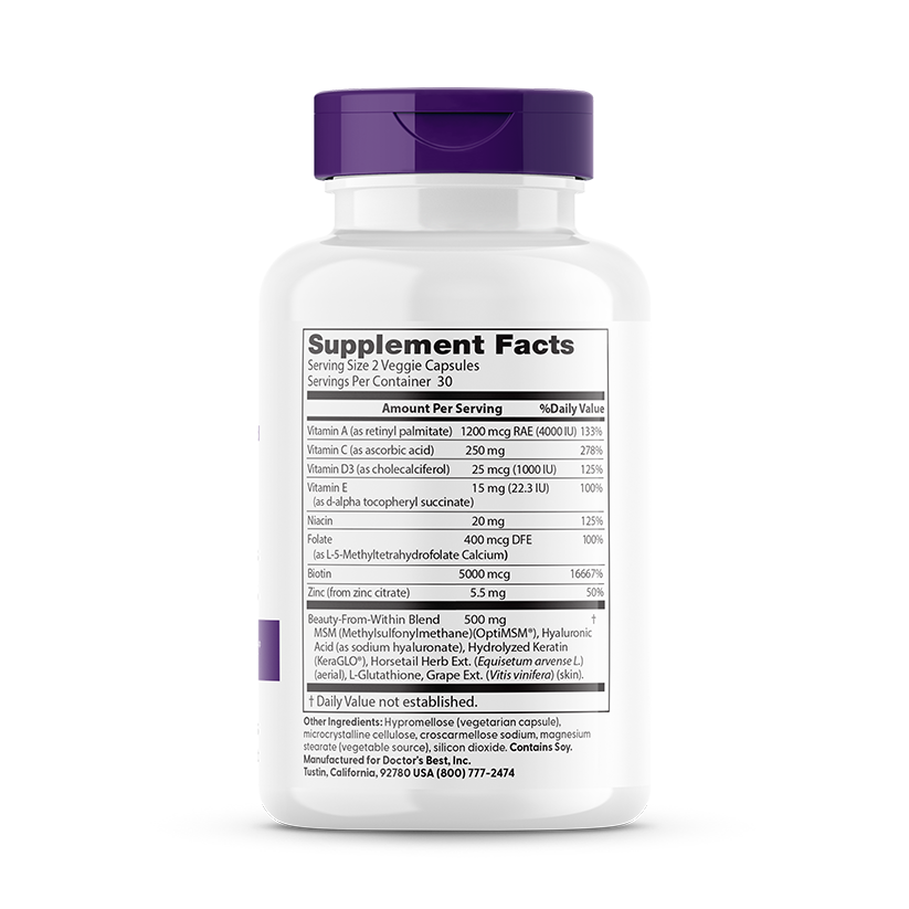 Doctor's Best Women's Hair, Skin & Nails, 60 Veggies Caps