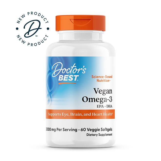Doctor's Best Vegan Omega-3, 2,000 mg, 6 Veggie Softgels (1,000 mg per Softgel)