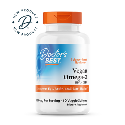 Doctor's Best Vegan Omega-3, 2,000 mg, 6 Veggie Softgels (1,000 mg per Softgel)