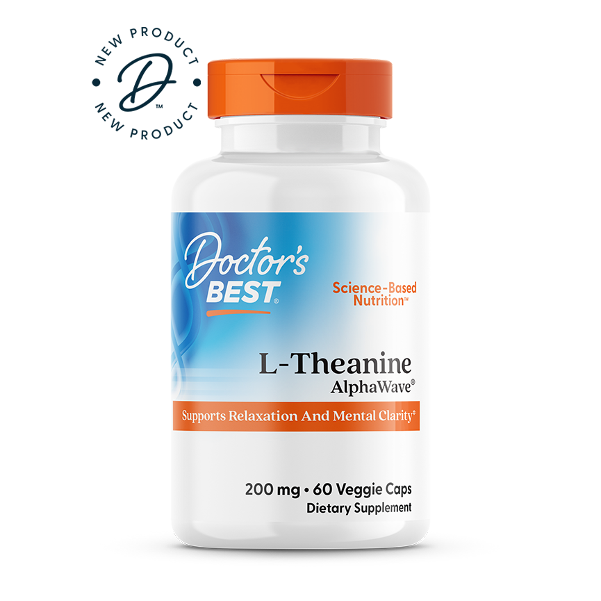 Doctor's Best L-Theanine, AlphaWave®, 200 mg, 60 Veggie Caps
