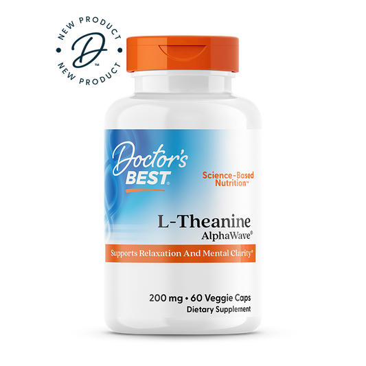 Doctor's Best L-Theanine, AlphaWave®, 200 mg, 60 Veggie Caps