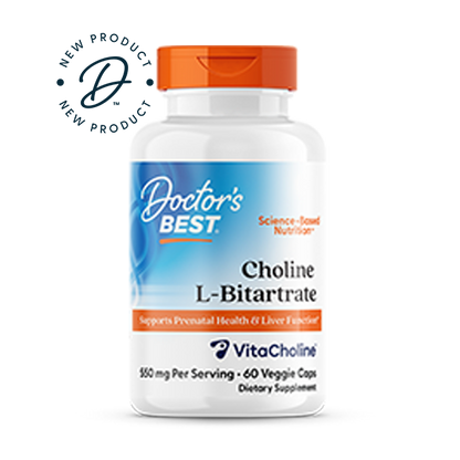 Doctor's Best Choline L-Bitartrate, 550 mg, 60 Veggie Caps (275 mg Per Capsule)