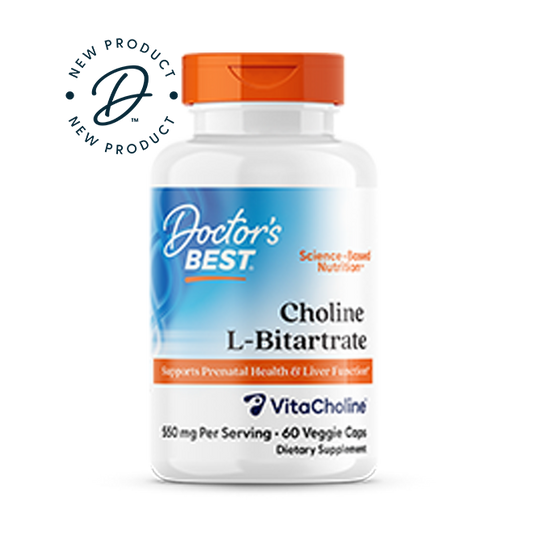 Doctor's Best Choline L-Bitartrate, 550 mg, 60 Veggie Caps (275 mg Per Capsule)