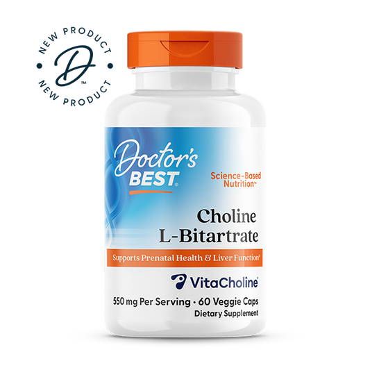 Doctor's Best Choline L-Bitartrate features VitaCholine, 550 mg Per Serving, 60 Veggie Caps