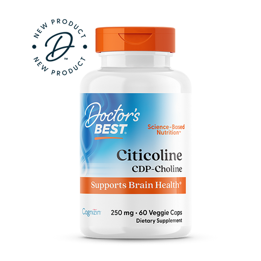Doctor's Best Citicoline CDP-Choline features Cognizin, 250 mg, 60 Veggie Caps