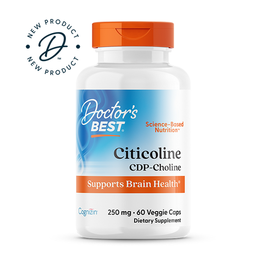 Doctor's Best Citicoline CDP-Choline features Cognizin, 250 mg, 60 Veggie Caps