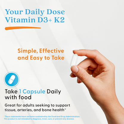 Doctor's Best Vitamin D3 + K2, MK-7, 60 Veggie Caps