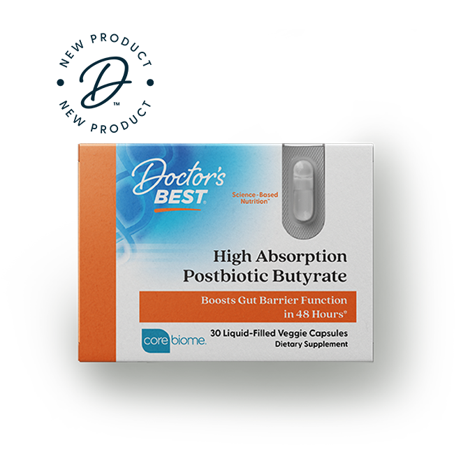 Doctor's Best High Absorption Postbiotic Butyrate, 300 mg, 30 Liquid-Filled Veggie Capsules