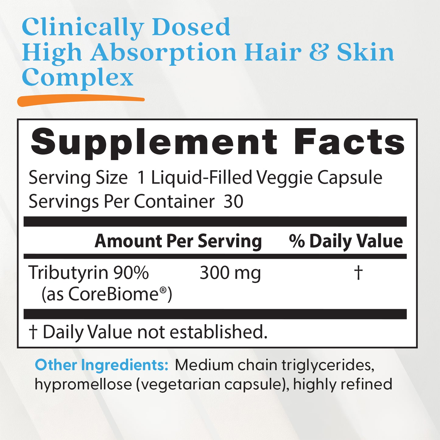 Doctor's Best High Absorption Postbiotic Butyrate, 300 mg, 30 Liquid-Filled Veggie Capsules