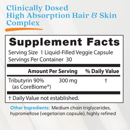 Doctor's Best High Absorption Postbiotic Butyrate, 300 mg, 30 Liquid-Filled Veggie Capsules
