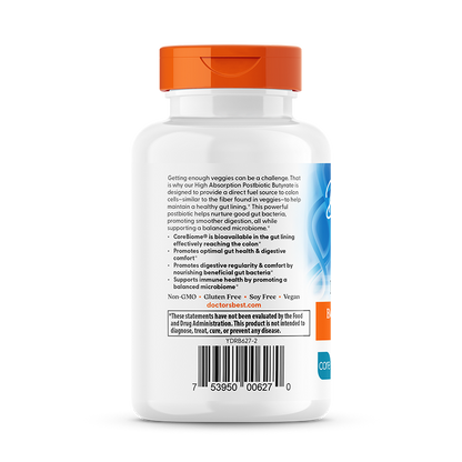 Doctor's Best High Absorption Postbiotic Butyrate, 300 mg, 30 Liquid-Filled Veggie Capsules