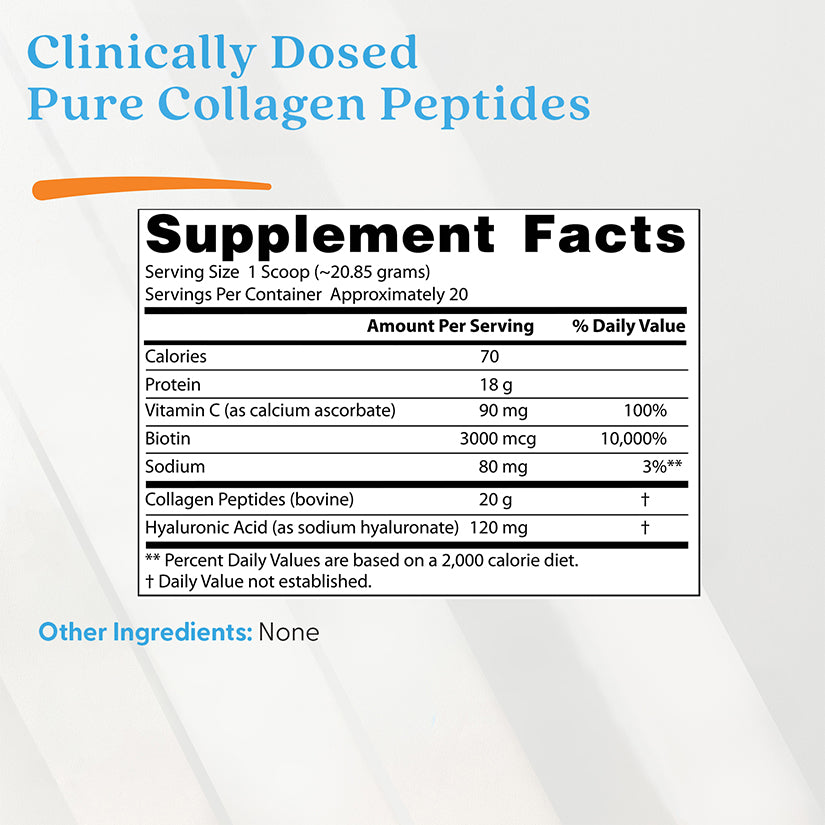 Doctor's Best Pure Collagen Peptides with Added Hyaluronic Acid, Vitamin C, & Biotin, Net Wt. 14.8 oz (417 Grams)