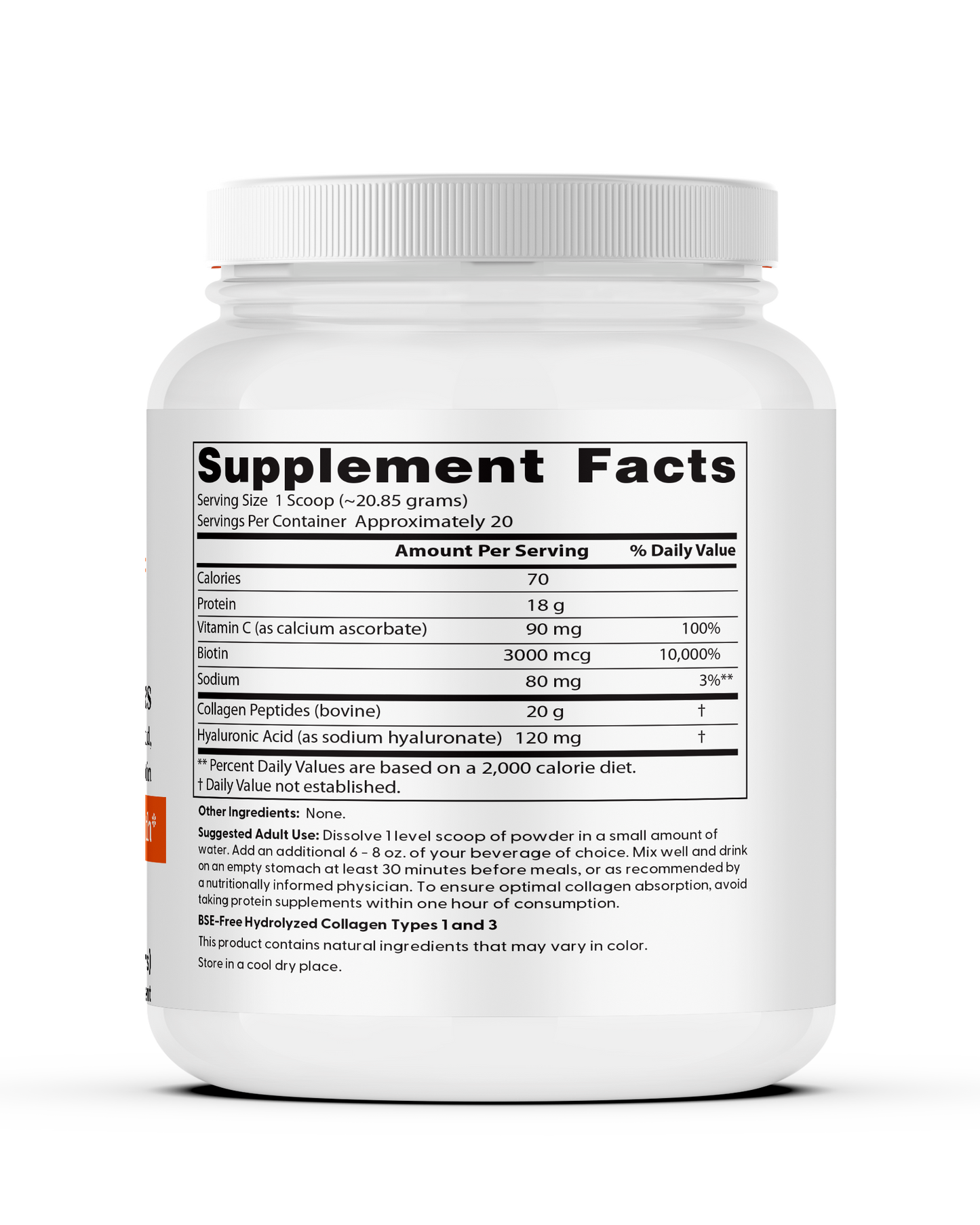 Doctor's Best Pure Collagen Peptides with Added Hyaluronic Acid, Vitamin C, & Biotin, Net Wt. 14.8 oz (417 Grams)