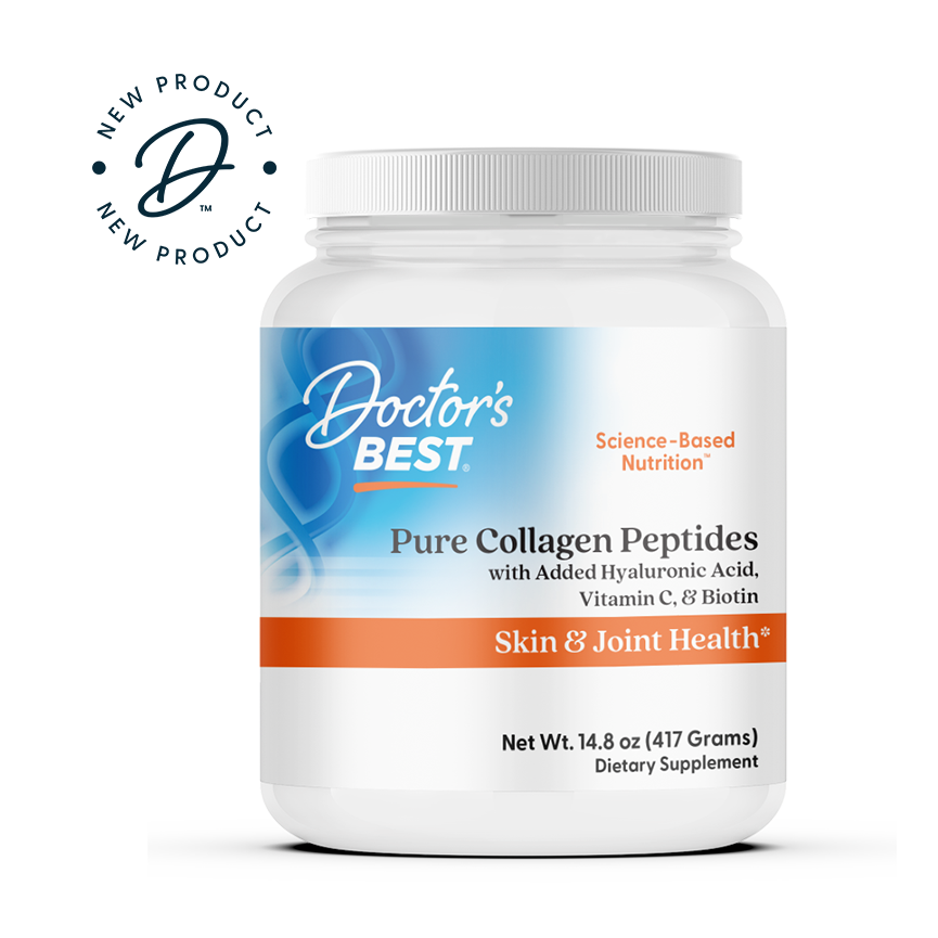 Doctor's Best Pure Collagen Peptides with Added Hyaluronic Acid, Vitamin C, & Biotin, Net Wt. 14.8 oz (417 Grams)