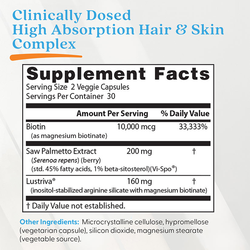 Doctor's Best High Absorption Hair & Skin Complex, 60 Veggie Caps