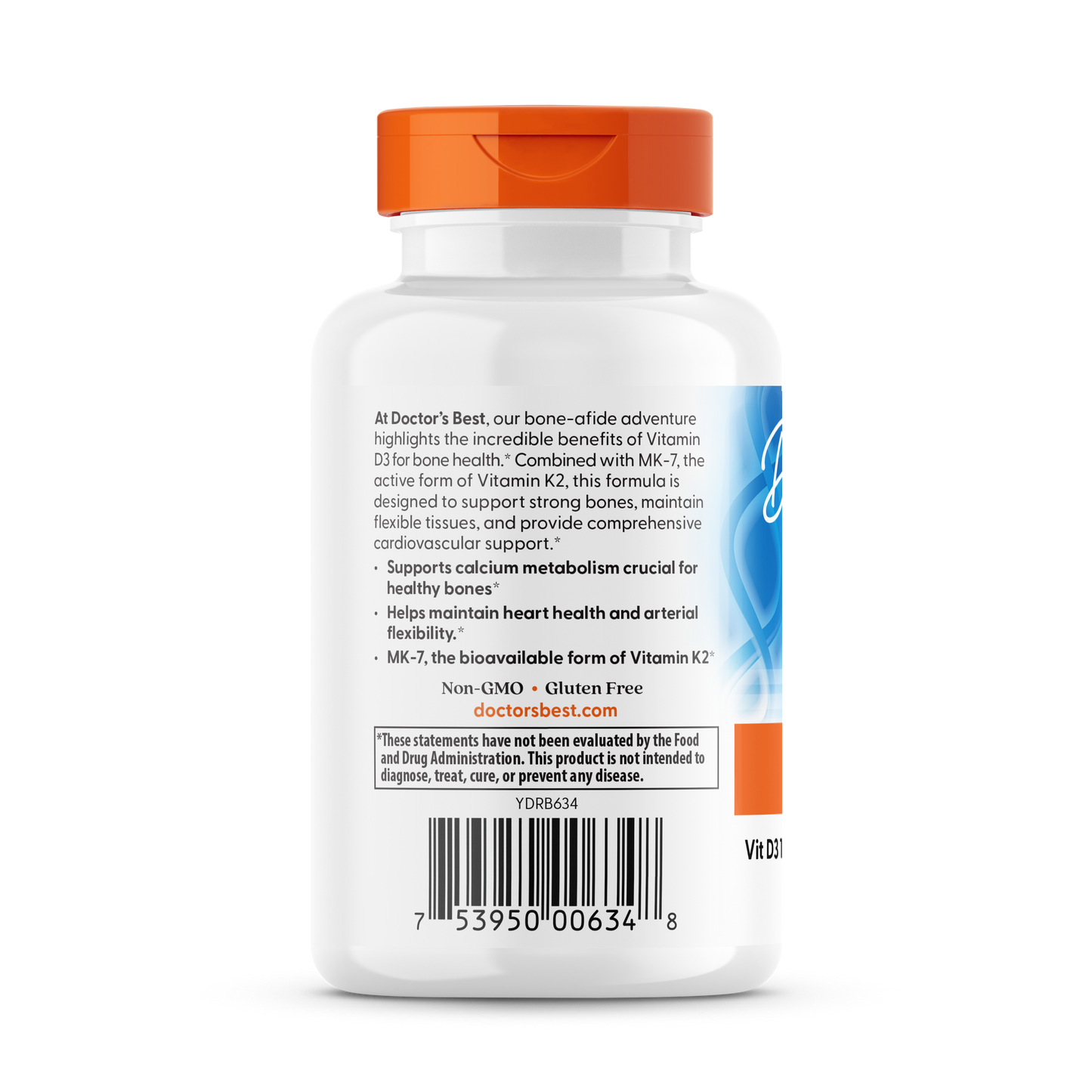 Doctor's Best Vitamin D3 + K2 MK-7, 180 Softgels