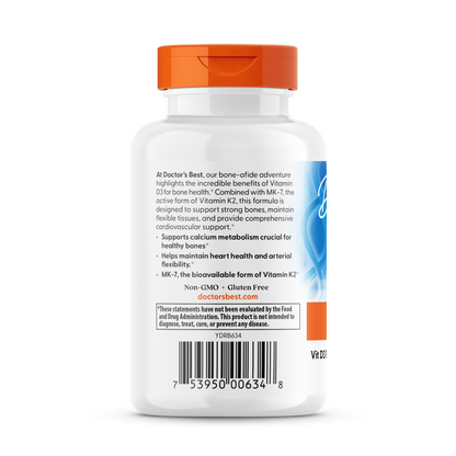 Doctor's Best Vitamin D3 + K2 MK-7, 180 Softgels
