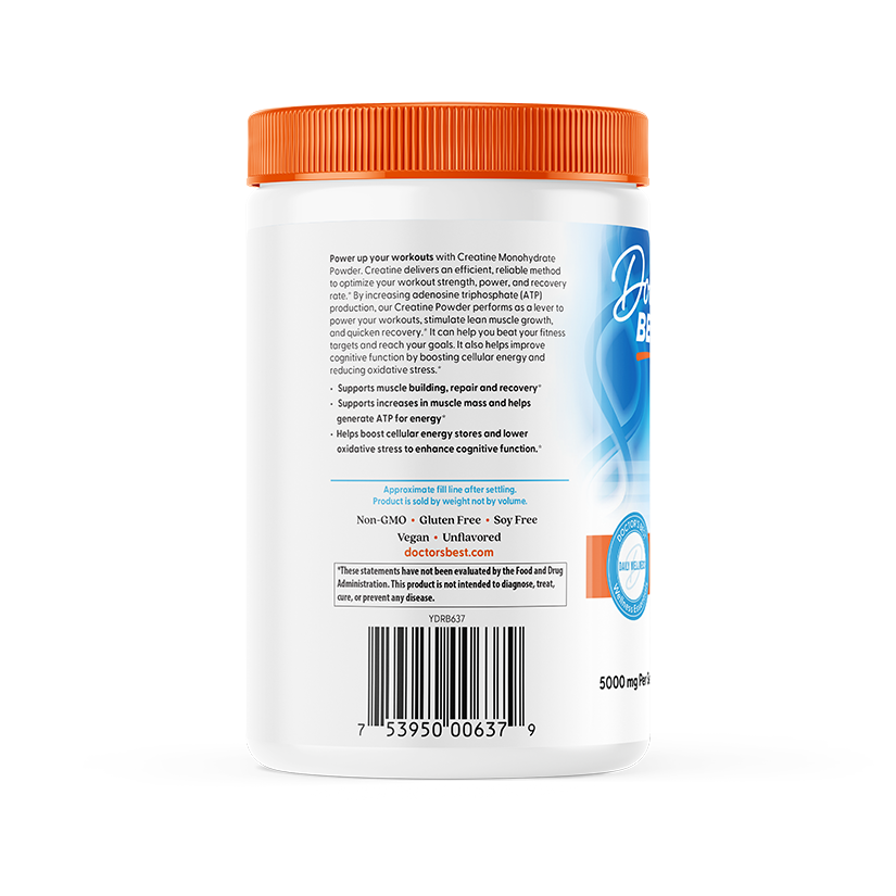 Doctor's Best Creatine Powder, Unflavored, 17.85 oz (500 Grams)