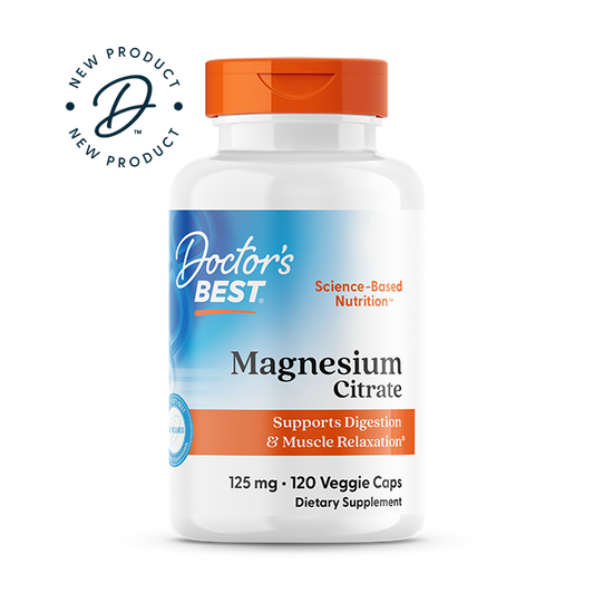 Doctor's Best Magnesium Citrate, 125 mg, 120 Veggie Caps