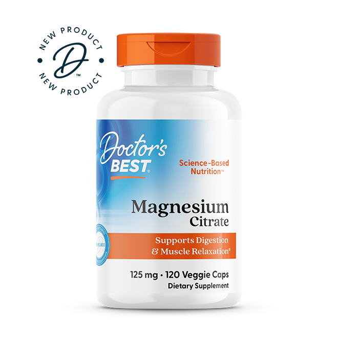 Doctor's Best Magnesium Citrate, 125 mg, 120 Veggie Caps