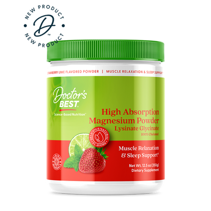 Doctor's Best High Absorption Magnesium Powder, Strawberry Lime, 12.5 oz (350 g)