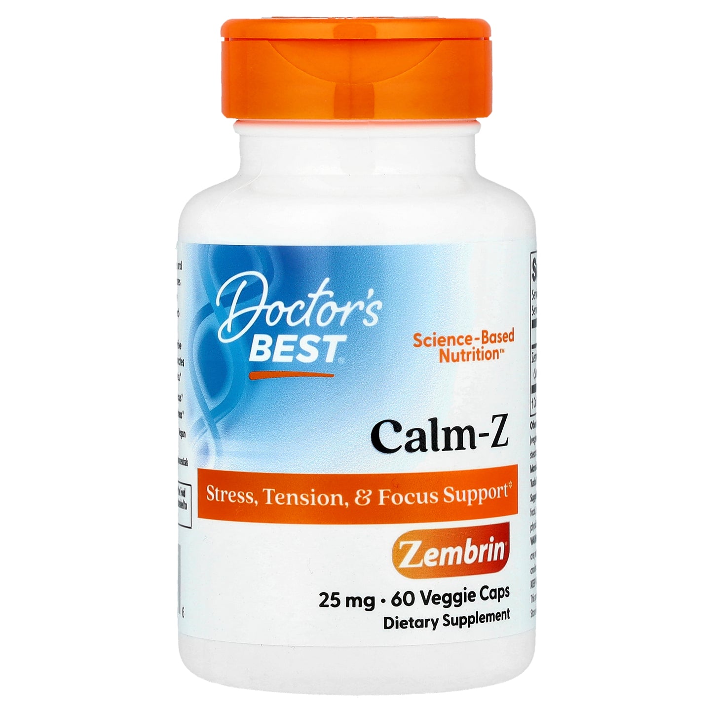 Doctor's Best Calm-Z with Zembrin, 25 mg, 60 Veggie Caps