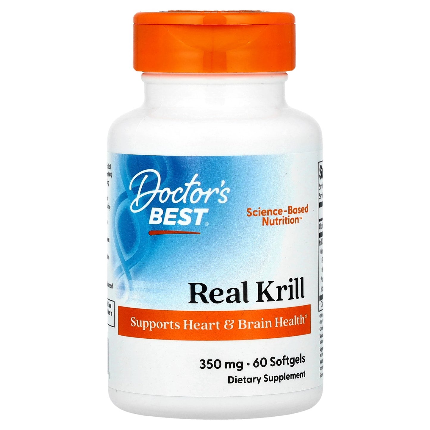 Doctor's Best Real Krill, 350 mg, 60 Softgel