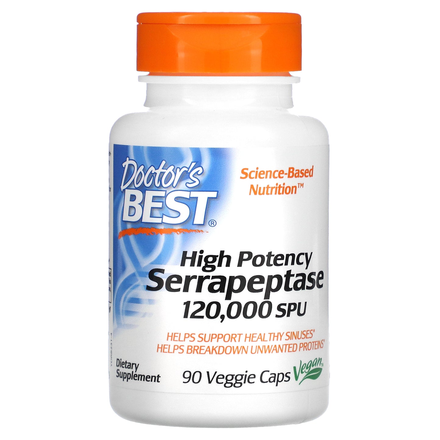 Doctor's Best High Potency Serrapeptase, 120,000 SPU, 90 Veggie Caps