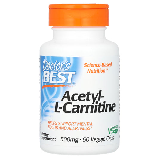 Doctor's Best Acetyl-L-Carnitine, 500 mg, 60 Veggie Caps