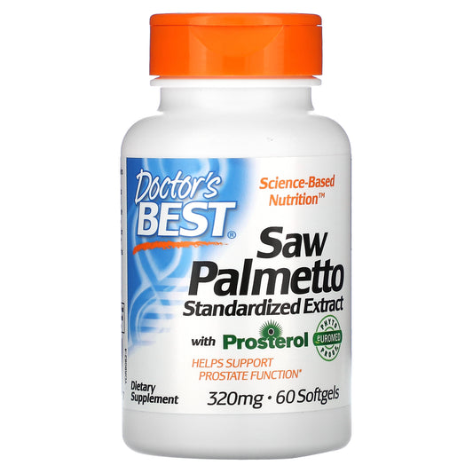 Doctor's Best Saw Palmetto with Prosterol, Standardized Extract, 320 mg, 60 Softgels