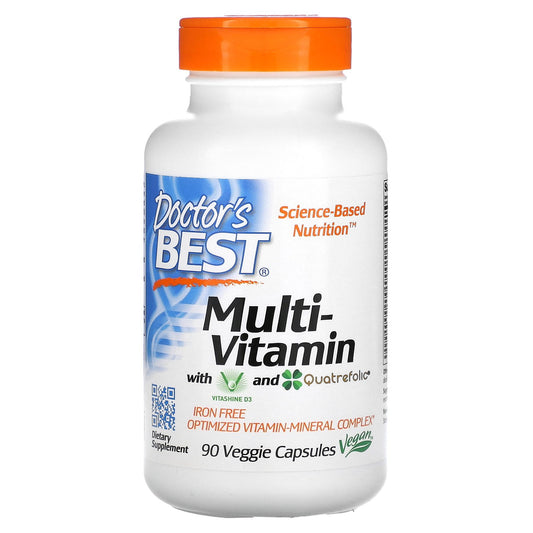 Doctor's Best Multi-Vitamin with Vitashine D3 and Quatrefolic, 90 Veggie Capsules