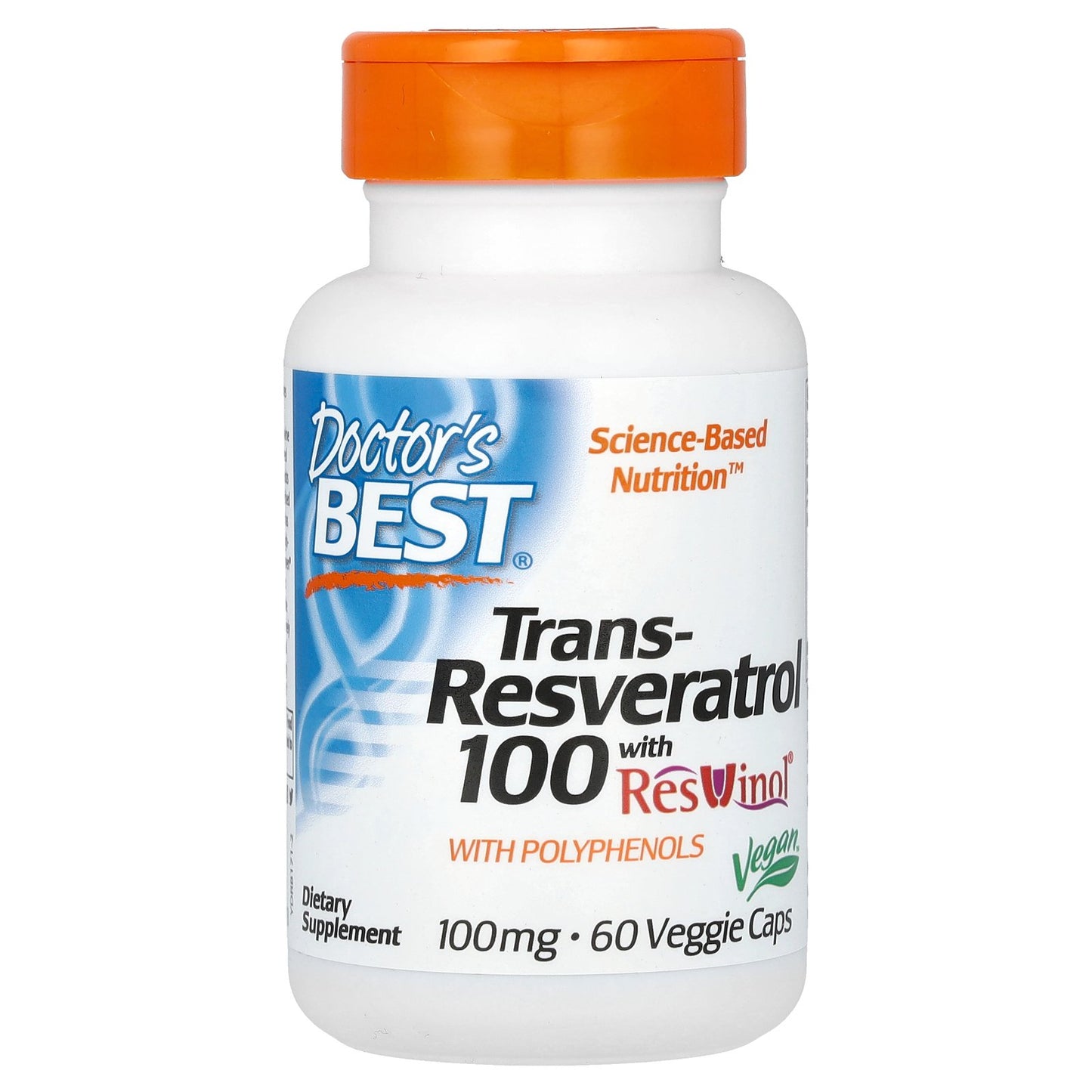 Doctor's Best Trans-Resveratrol 100 with ResVinol, 100 mg, 60 Veggie Caps