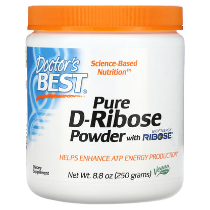 Doctor's Best Pure D-Ribose Powder with BioEnergy Ribose, 8.8 oz (250 g)