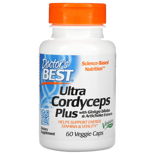 Doctor's Best Ultra Cordyceps Plus with Ginkgo Biloba and Artichoke Extracts, 60 Veggie Caps