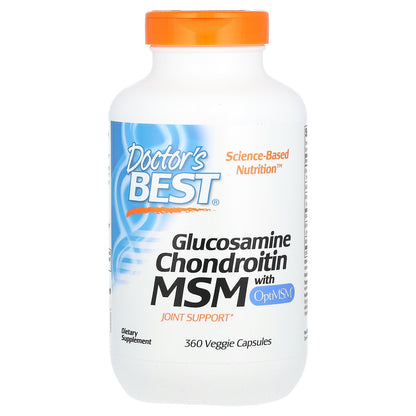 Doctor's Best Glucosamine Chondroitin MSM with OptiMSM, 360 Veggie Capsules