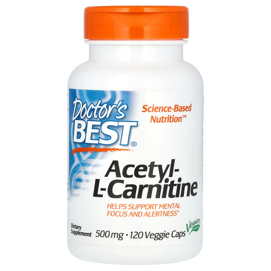 Doctor's Best Acetyl-L-Carnitine with Biosint Carnitines, 500 mg, 120 Veggie Caps