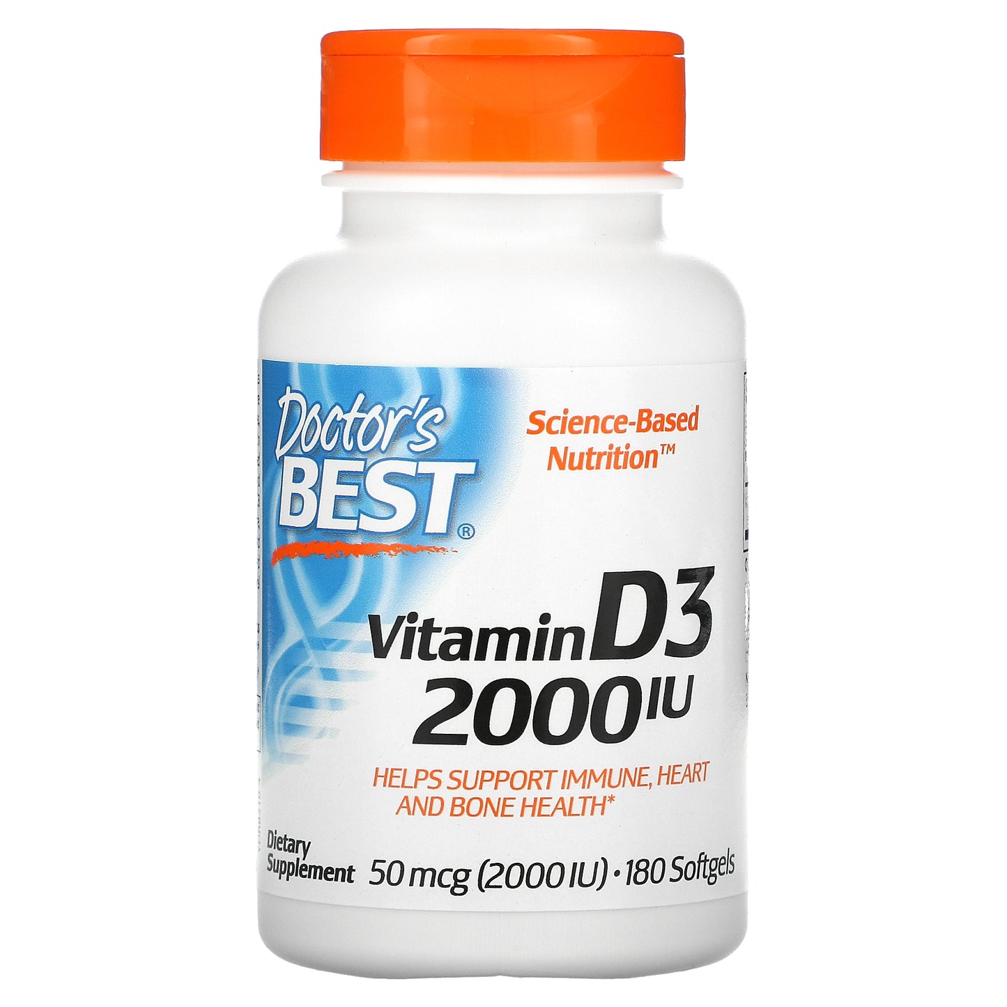 Doctor's Best Vitamin D3, 50 mcg (2,000 IU), 180 Softgels