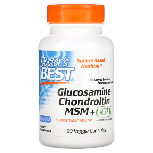 Doctor's Best Glucosamine Chondroitin, MSM + UCII, 90 Veggie Capsule