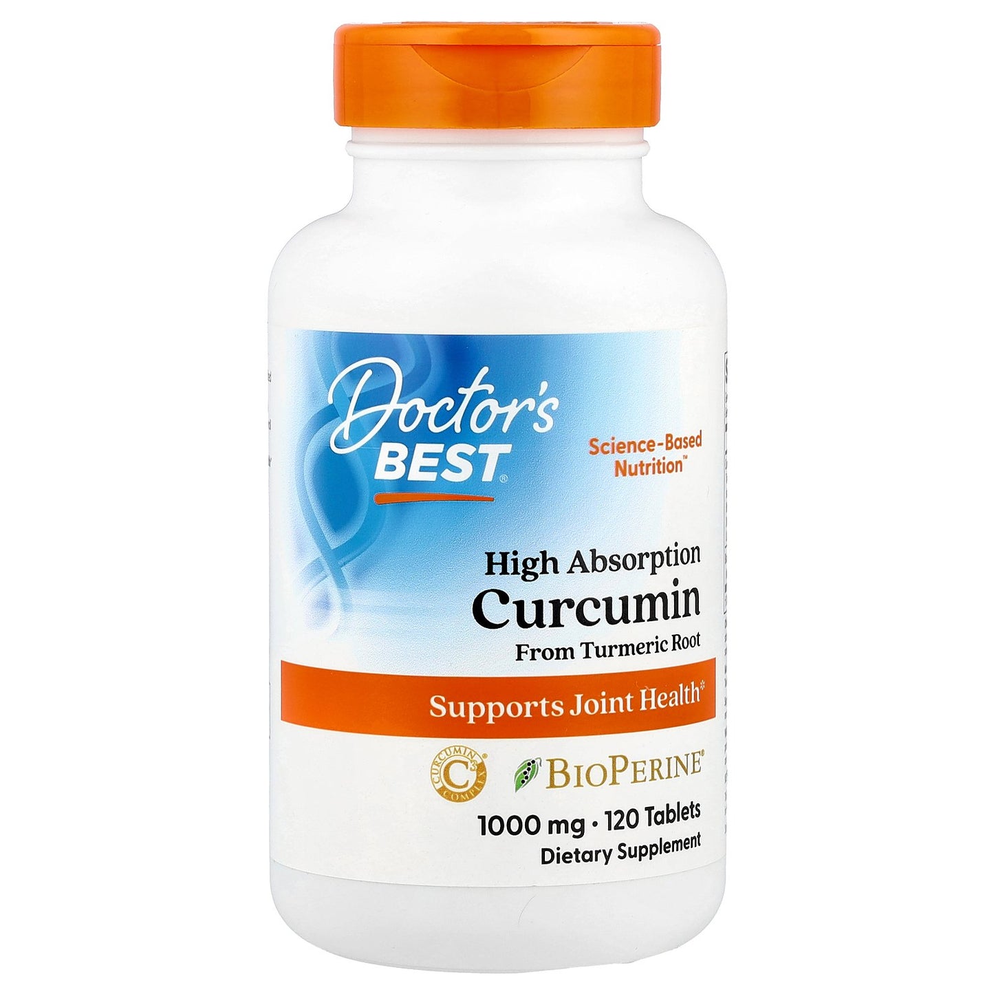 Doctor's Best High Absorption Curcumin, 1,000 mg, 120 Tablets