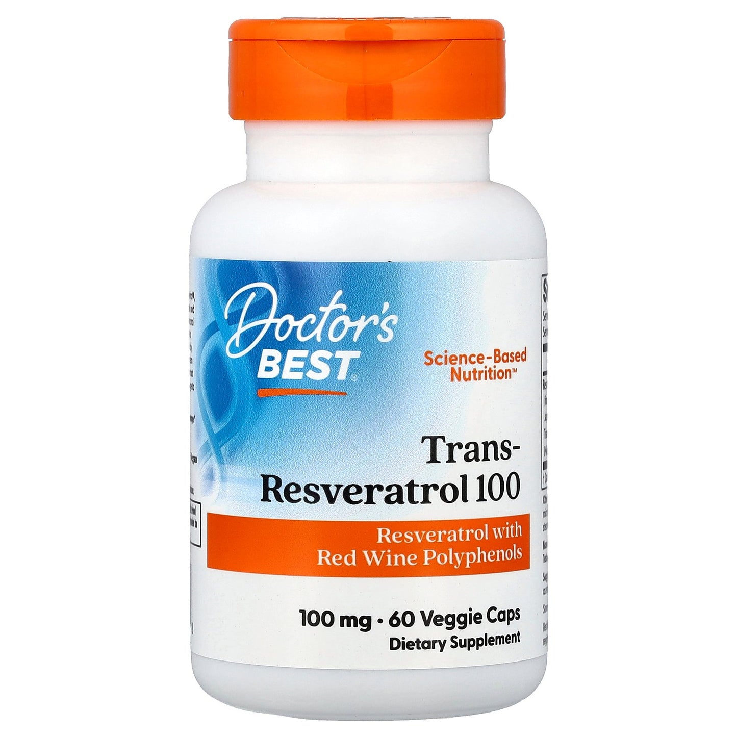 Doctor's Best Trans-Resveratrol 100 with ResVinol, 100 mg, 60 Veggie Caps