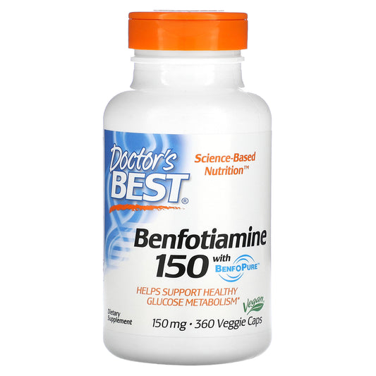 Doctor's Best Benfotiamine with BenfoPure, 150 mg, 360 Veggie Caps