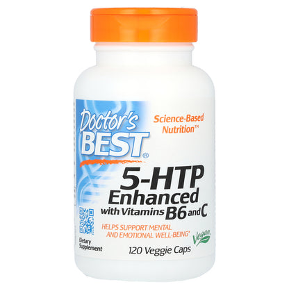 Doctor's Best 5-HTP, Enhanced with Vitamins B6 & C, 120 Veggie Caps
