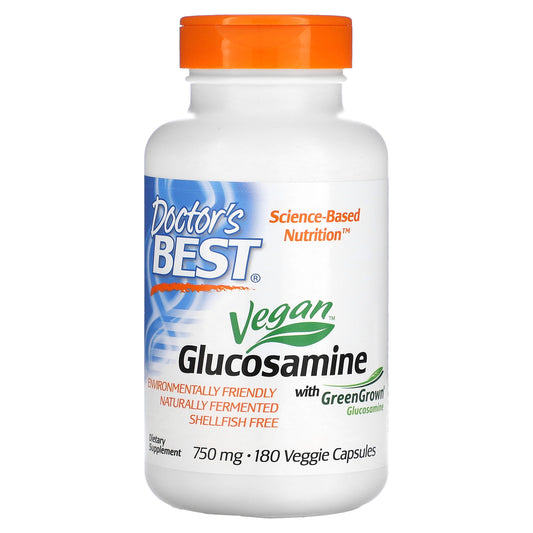 Doctor's Best Vegan Glucosamine Sulfate with GreenGrown Glucosamine, 750 mg, 180 Veggie Caps