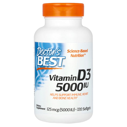 Doctor's Best Vitamin D3, 125 mcg (5,000 IU), 720 Softgels