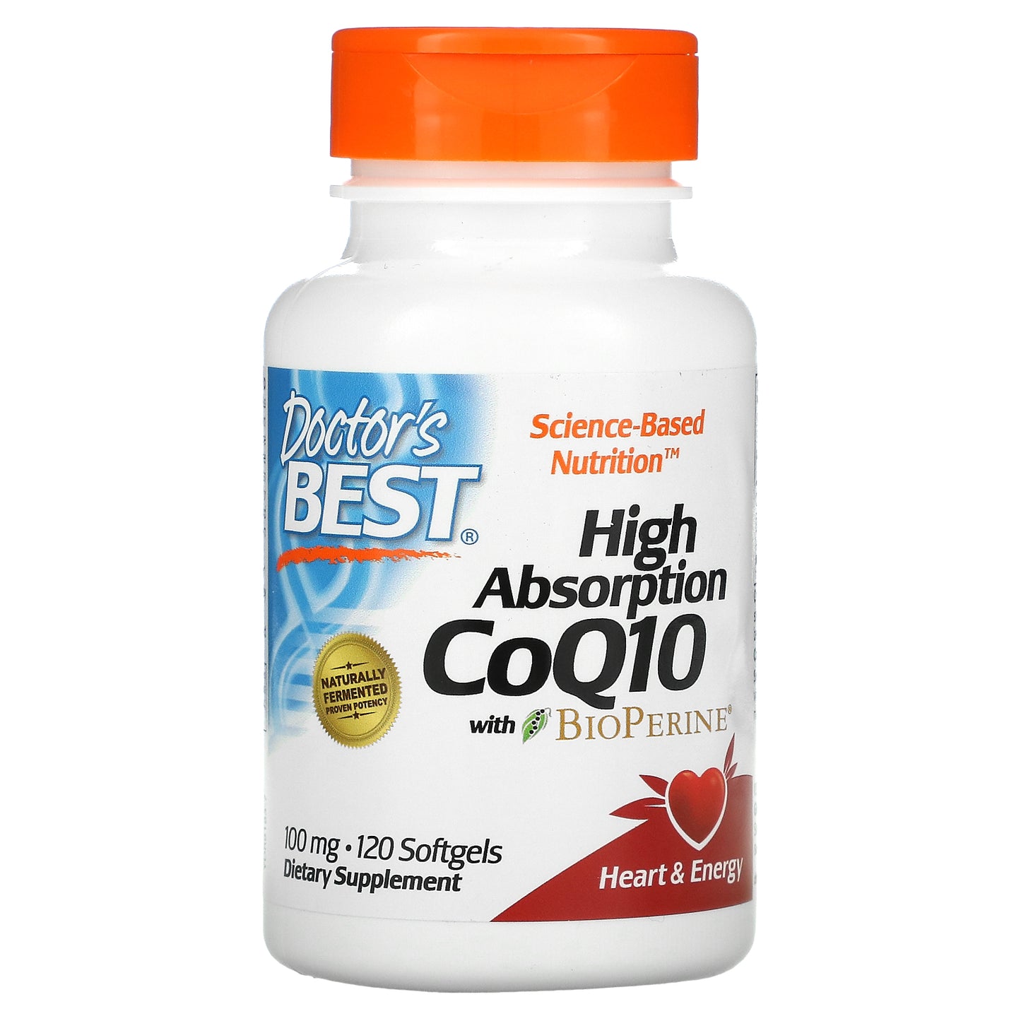 Doctor's Best High Absorption CoQ10 with BioPerine, 100 mg, 120 Softgels
