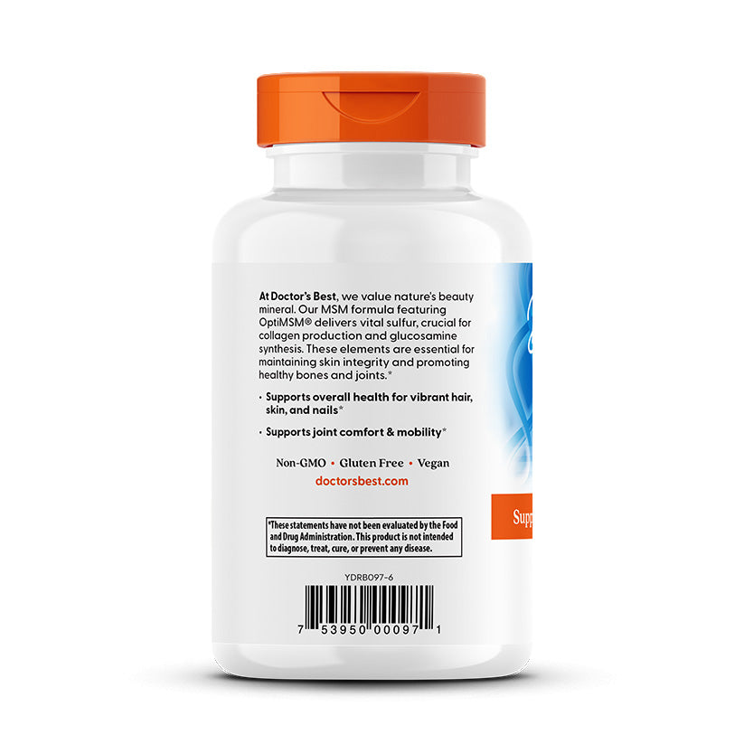 Doctor's Best MSM with OptiMSM, 1,500 mg, 120 Tablets