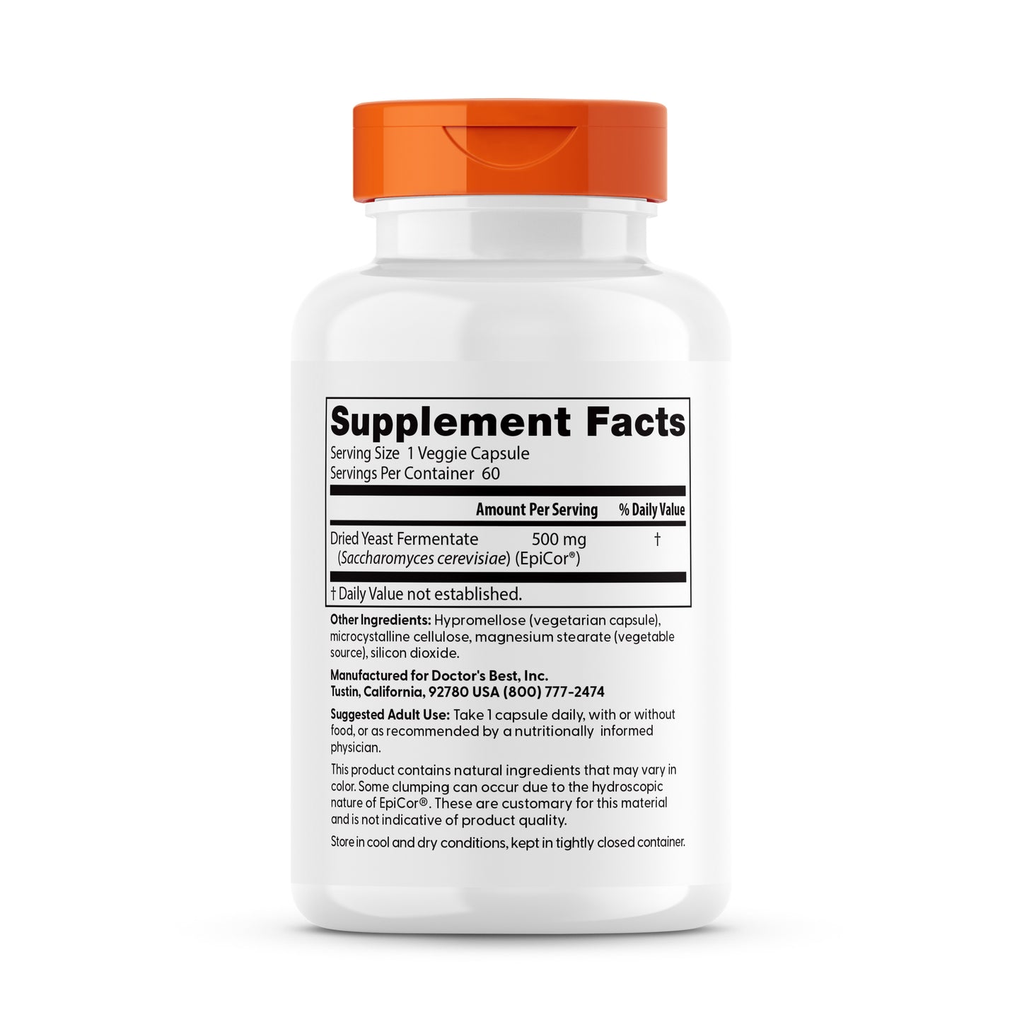 Doctor's Best Immune Support Postbiotic Epicor, 500 mg, 60 Veggie Caps