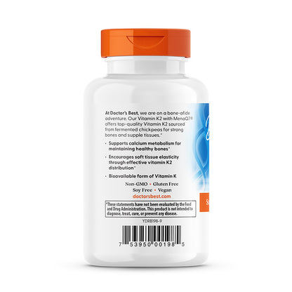 Doctor's Best Natural Vitamin K2 MK-7 with MenaQ7, 45 mcg, 60 Veggie Caps